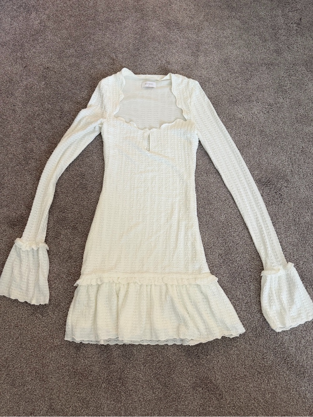 Meshki White Long Sleeve Dress